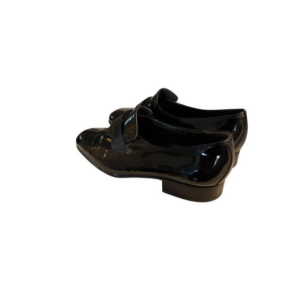 Bruno Magli Formal Opera Dress Men Black Leather Tuxedo Bow Loafer Italy SZ 8